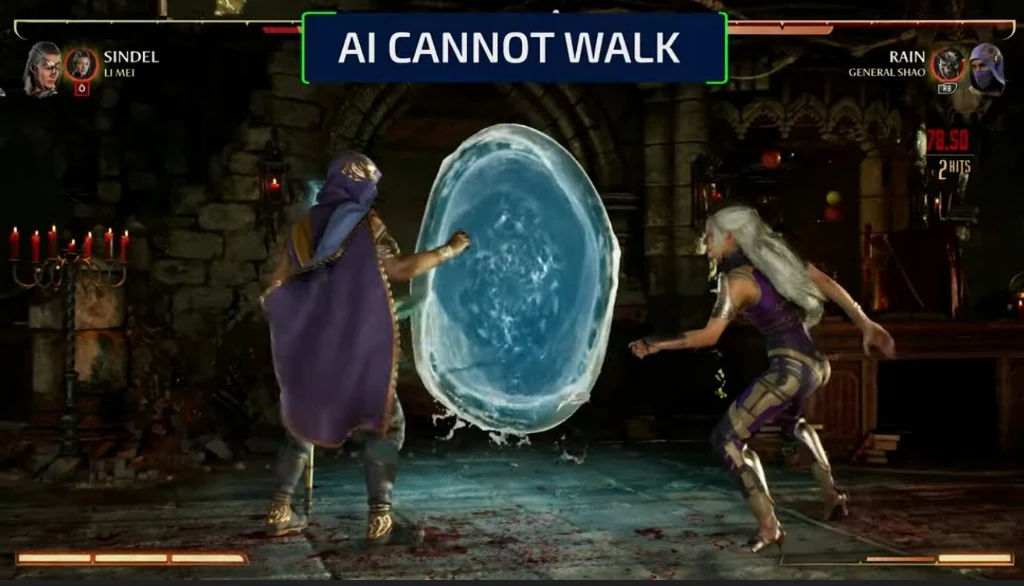 Mortal Kombat Cheats AI control overlay in a ranked match